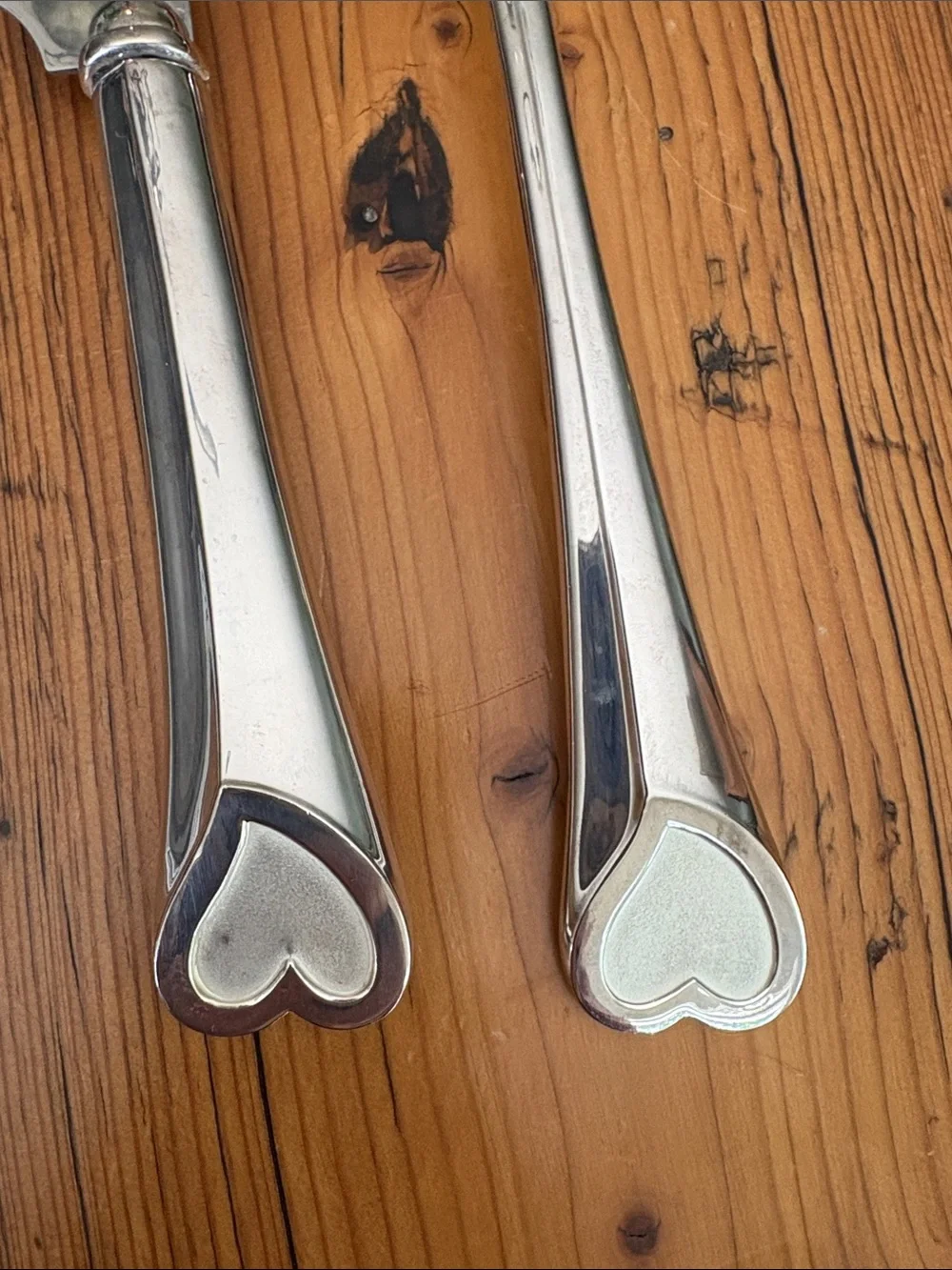 Lenox Silver plate Heart -Handle Cake Knife and Server Set